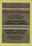 Matchbook Cover - Cowboy Country Western Store McAlester OK 40 Strike