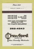 Matchbook Cover - Crawford Supply Steubenville OH 40 Strike
