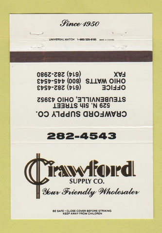 Matchbook Cover - Crawford Supply Steubenville OH 40 Strike