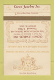 Matchbook Cover - Hamilton Watches Detroit MI 40 Strike