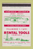 Matchbook Cover - Rental Tools Companyt Harvey IL Oil well WEAR 40 Strike