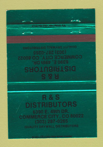 Matchbook Cover - R&S Distributors Commerce City Colorado Drywall 40 Strike