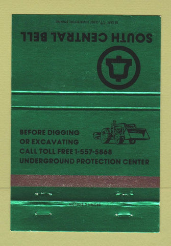 Matchbook Cover - South Central Bell Telephone Call Before Digging 40 Strike