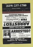 Matchbook Cover - Andrew H Wilensky Lawyer San Diego CA 40 Strike