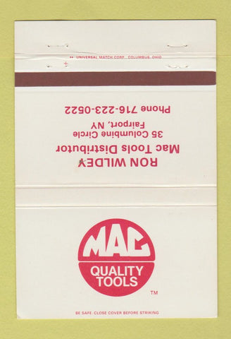 Matchbook Cover - Mac Tools Ron Wildey Fairport NY 40 Strike