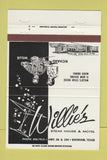 Matchbook Cover - Willie's Steak House Motel Brenham TX 40 Strike