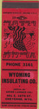 Matchbook Cover - Wyoming Insulating Co Cheyenne WY red