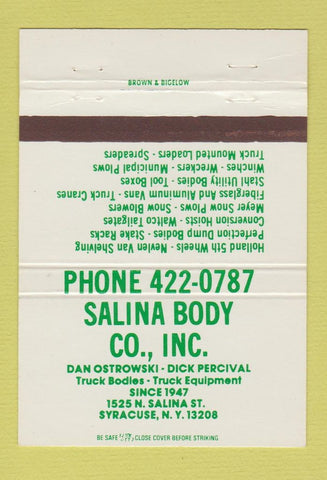 Matchbook Cover - Salina Body Syracuse NY auto truck 40 Strike