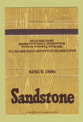 Matchbook Cover - Sandstone Bakersfield CA 40 Strike