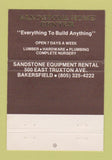 Matchbook Cover - Sandstone Bakersfield CA 40 Strike