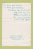Matchbook Cover - Panola Insurance Agency Carthage TX 40 Strike