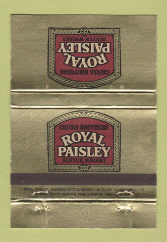 Matchbook Cover - Chivas Brothers Scotch Whisky Royal Paisley 40 Strike