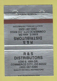 Matchbook Cover - R&S Distributors Commerce City Colorado Drywall 40 Strike