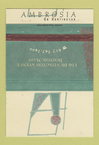Matchbook Cover - Ambrosia Restaurant Boston MA 40 Strike