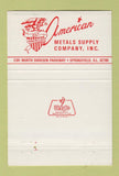 Matchbook Cover - American Metal Supply Springfield IL Christmas 40 Strike