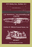 Matchbook Cover - Carlton Uilrich Funeral Home Buffalo NY #2 40 Strike