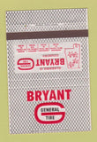 Matchbook Cover - Bryant General Tire Birmingham Huntsville Decatur AL 40 Strike