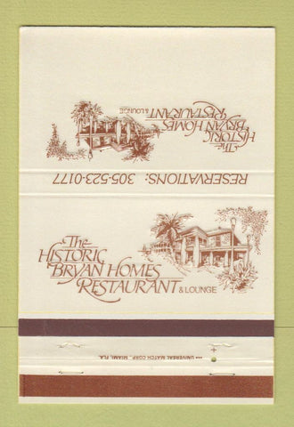Matchbook Cover - Bryan Homes Restaurant Fort Lauderdale FL 40 Strike