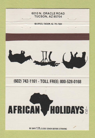 Matchbook Cover - African Holidays Tucson AZ 40 Strike