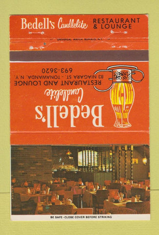 Matchbook Cover - Bedell's Candlelight Restaurant Tonawanda NY 40 Strike