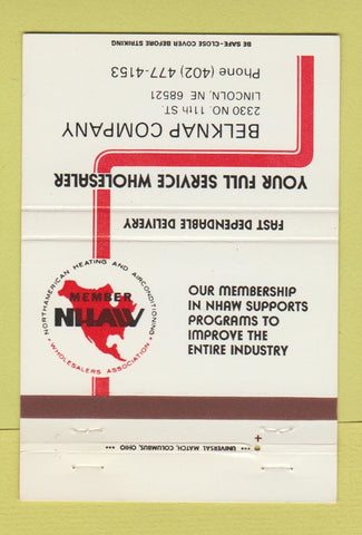 Matchbook Cover - Belknap Company Lincoln NE Heat Air Conditioning 40 Strike