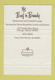 Matchbook Cover - Beef n Brandy Restaurant Chicago IL 40 Strike