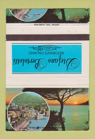 Matchbook Cover - Stefano Bertolotti Italian Houston Clear Lake TX 40 Strike