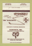 Matchbook Cover - Ramcrete Concrete Pumping Hamilton OH Dayton 40 Strike