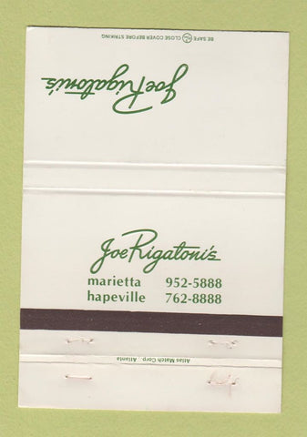 Matchbook Cover - Joe Rigatoni's Marietta Hapeville GA 40 Strike