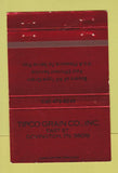 Matchbook Cover - Tipco Grain Covington TN RED 40 Strike