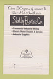 Matchbook Cover - Shelby Electric Memphis TN 40 Strike