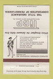 Matchbook Cover - Title Insurance Corp Philadelphia PA 40 Strike