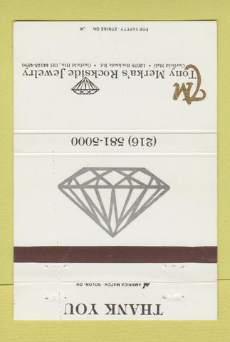 Matchbook Cover - Tony Merka's Rockside Jewelry Garfield Heights OH 40 Strike