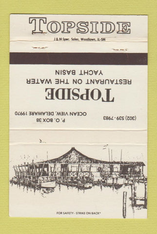 Matchbook Cover - Topside Restaurant Ocean View DE 40 Strike