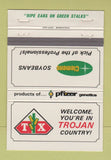 Matchbook Cover - Clemens Soybeans Seed Trojan Olivia MN 40 Strike