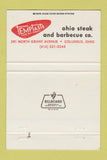 Matchbook Cover - Tempaste Ohio Steak BBQ Columbus OH 40 Strike