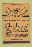 Matchbook Cover - Walworth Hotel Whitewater WI low phone #  40 Strike