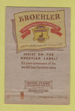Matchbook Cover - Kroehler Furniture South Norwalk CT 40 Strike