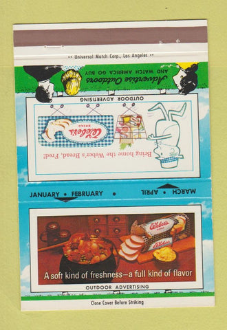 Matchbook Cover - Outdoor Advertising billboards Weber's Bread 40 Strike