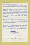 Matchbook Cover - Outdoor Advertising billboards Weber's Bread 40 Strike