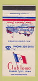 Matchbook Cover - Club Iowa Charles City IA 30 Strike