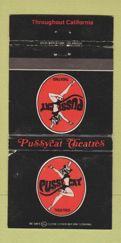 Matchbook Cover - Pussycat Porn Theatres girlie CA CHAIN WEAR 30 Strike