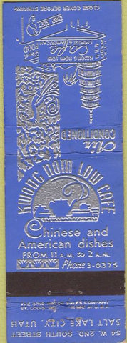 Matchbook Cover - Kwong Nom Low Cafe Chinese Salt Lake City UT