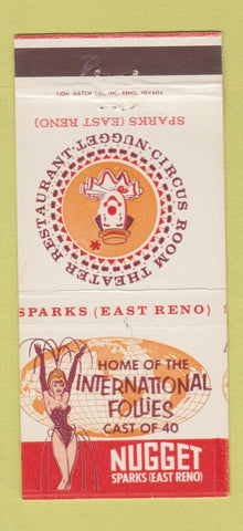 Matchbook Cover - Nuggets Casino Sparks NV casino clown girlie 30 Strike