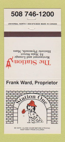 Matchbook Cover - Station One Restaurant Plymouth MA 30 Strike