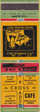 Matchbook Cover - Cross Roads Cafe Tremonton UT local manumark