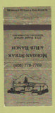 Matchbook Cover - Morgan Steak and Rib Ranch Morgan Hill CA 30 Strike