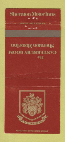 Matchbook Cover Sheraton Motor Inn Canterbury Room Pittsburgh PA WEAR 30 Strike