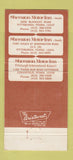 Matchbook Cover Sheraton Motor Inn Canterbury Room Pittsburgh PA WEAR 30 Strike