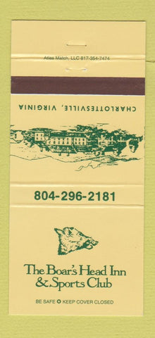Matchbook Cover - Boar's Head Inn Sports Club Charlottesville VA 30 Strike